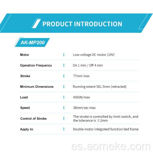 Actuador lineal de doble motor para cama